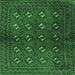 Square Machine Washable Persian Emerald Green Traditional Area Rugs, wshtr3892emgrn