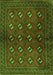 Serging Thickness of Machine Washable Persian Green Traditional Area Rugs, wshtr3892grn