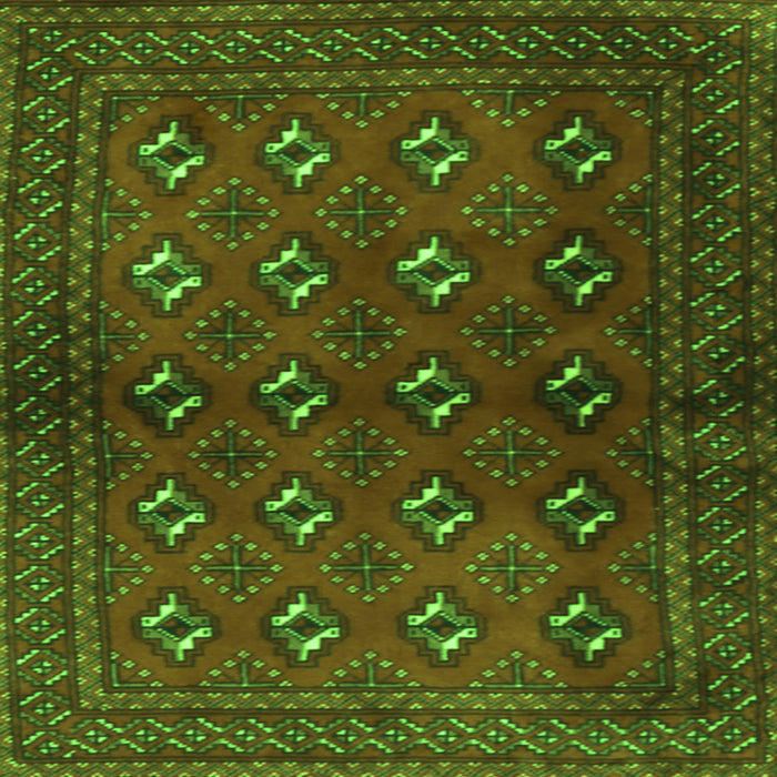 Round Machine Washable Persian Green Traditional Area Rugs, wshtr3892grn