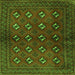 Round Machine Washable Persian Green Traditional Area Rugs, wshtr3892grn