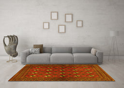 Machine Washable Persian Yellow Traditional Rug in a Living Room, wshtr3892yw