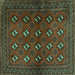 Square Machine Washable Persian Turquoise Traditional Area Rugs, wshtr3892turq