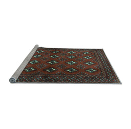 Sideview of Machine Washable Persian Light Blue Traditional Rug, wshtr3892lblu