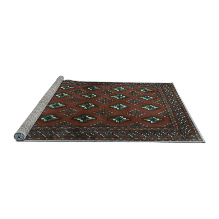 Sideview of Machine Washable Persian Light Blue Traditional Rug, wshtr3892lblu
