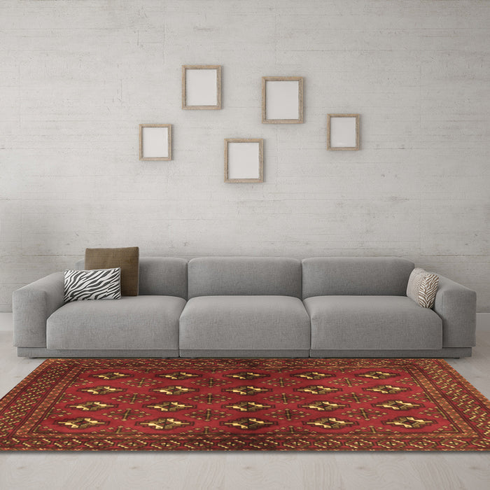 Machine Washable Persian Brown Traditional Rug in a Living Room,, wshtr3892brn