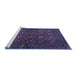 Sideview of Machine Washable Persian Blue Traditional Rug, wshtr3892blu