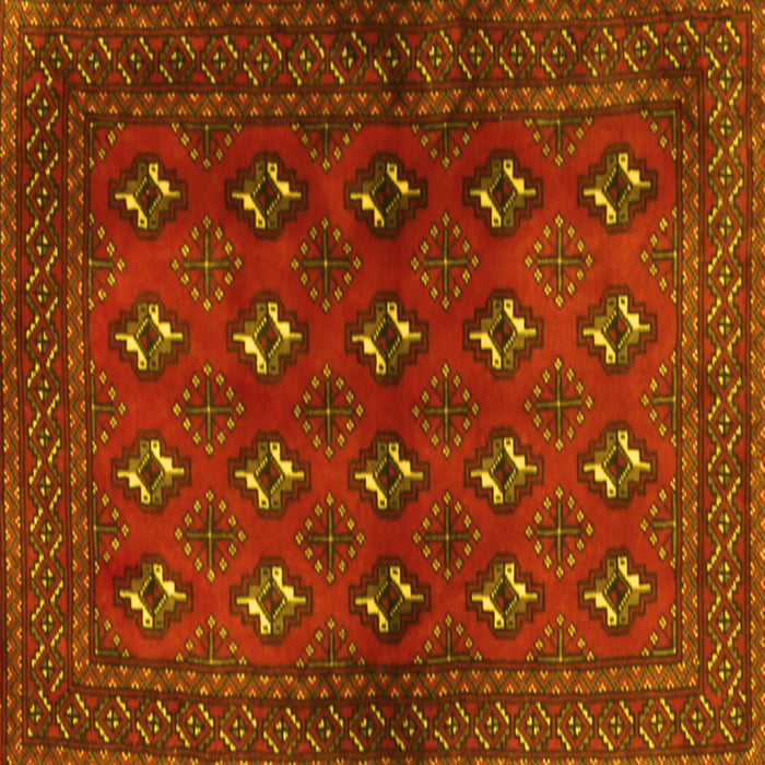 Square Machine Washable Persian Yellow Traditional Rug, wshtr3892yw