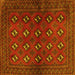 Square Machine Washable Persian Yellow Traditional Rug, wshtr3892yw