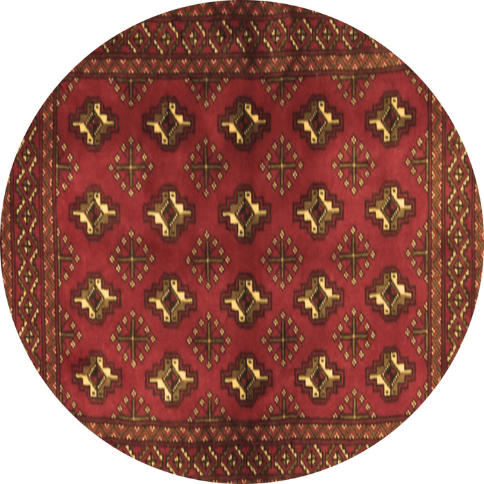 Round Persian Brown Traditional Rug, tr3892brn
