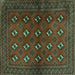Square Persian Turquoise Traditional Rug, tr3892turq