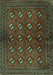 Machine Washable Persian Turquoise Traditional Area Rugs, wshtr3892turq