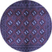 Round Persian Blue Traditional Rug, tr3892blu