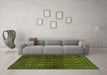 Machine Washable Persian Green Traditional Area Rugs in a Living Room,, wshtr3892grn