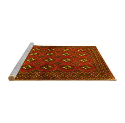 Sideview of Machine Washable Persian Yellow Traditional Rug, wshtr3892yw
