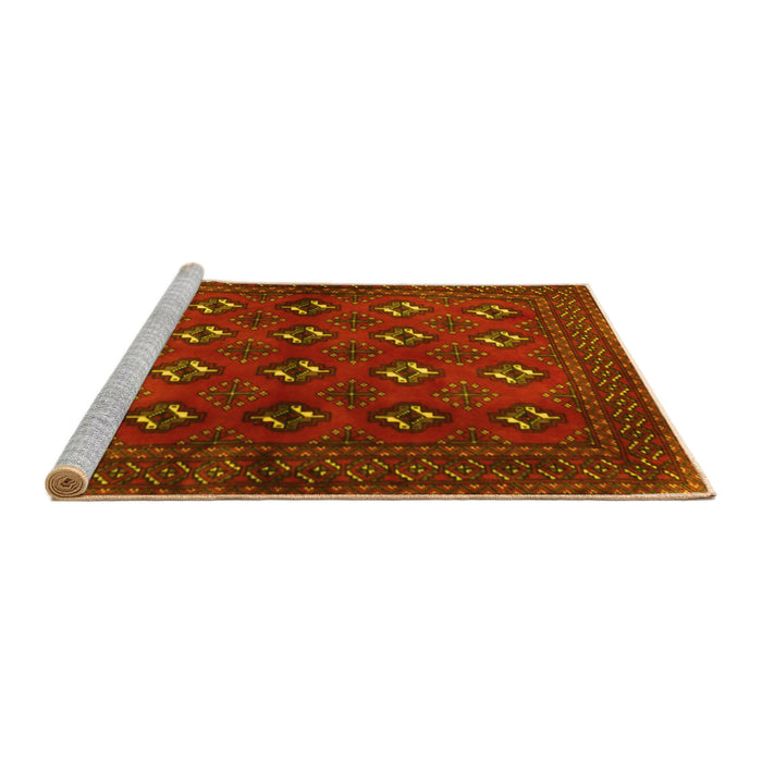 Sideview of Machine Washable Persian Yellow Traditional Rug, wshtr3892yw