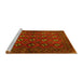 Sideview of Machine Washable Persian Yellow Traditional Rug, wshtr3892yw