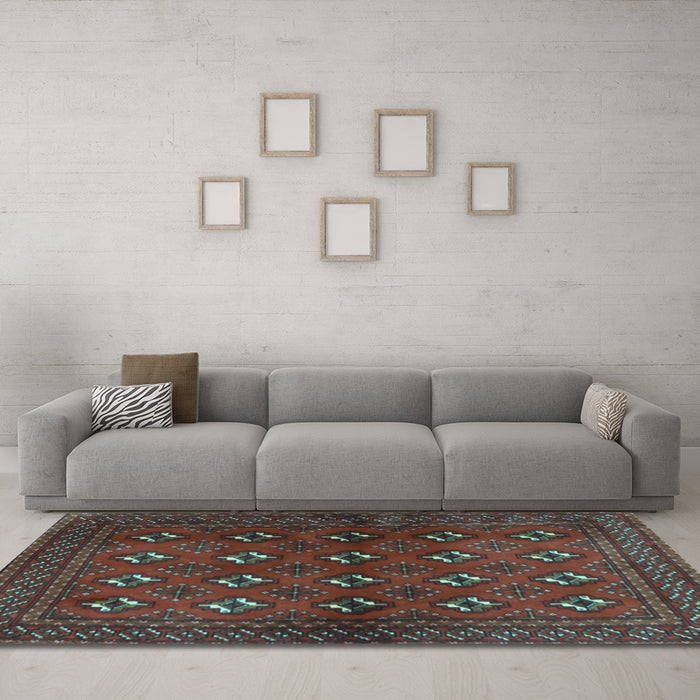Machine Washable Persian Light Blue Traditional Rug in a Living Room, wshtr3892lblu