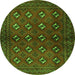 Square Persian Green Traditional Rug, tr3892grn