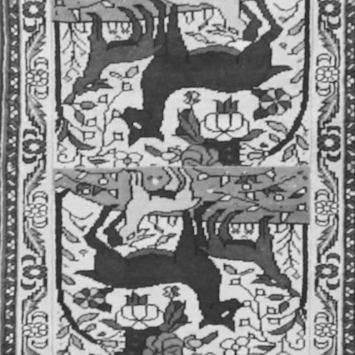 Serging Thickness of Machine Washable Persian Gray Traditional Rug, wshtr3893gry