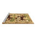 Sideview of Machine Washable Persian Brown Traditional Rug, wshtr3893brn