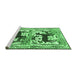 Sideview of Machine Washable Persian Emerald Green Traditional Area Rugs, wshtr3893emgrn