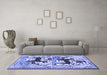 Machine Washable Persian Blue Traditional Rug in a Living Room, wshtr3893blu