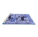 Sideview of Machine Washable Persian Blue Traditional Rug, wshtr3893blu