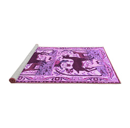 Sideview of Machine Washable Persian Purple Traditional Area Rugs, wshtr3893pur