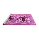 Sideview of Machine Washable Persian Pink Traditional Rug, wshtr3893pnk