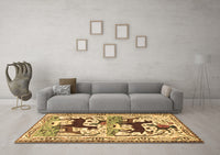 Machine Washable Persian Brown Traditional Rug, wshtr3893brn