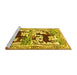 Sideview of Machine Washable Persian Yellow Traditional Rug, wshtr3893yw