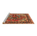 Sideview of Machine Washable Traditional Tomato Red Rug, wshtr3894