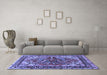 Machine Washable Persian Blue Traditional Rug in a Living Room, wshtr3894blu