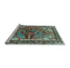 Sideview of Machine Washable Persian Light Blue Traditional Rug, wshtr3894lblu