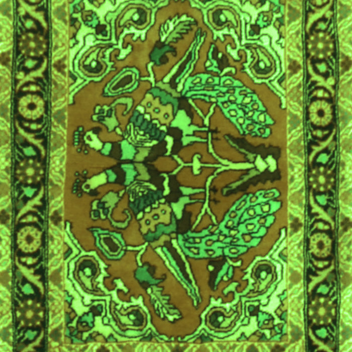 Serging Thickness of Machine Washable Persian Green Traditional Area Rugs, wshtr3894grn