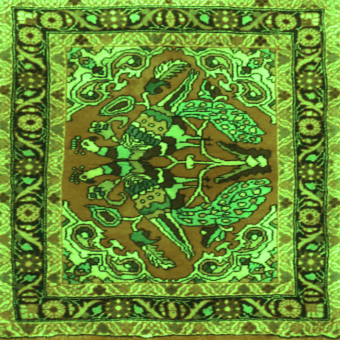 Serging Thickness of Persian Green Traditional Rug, tr3894grn