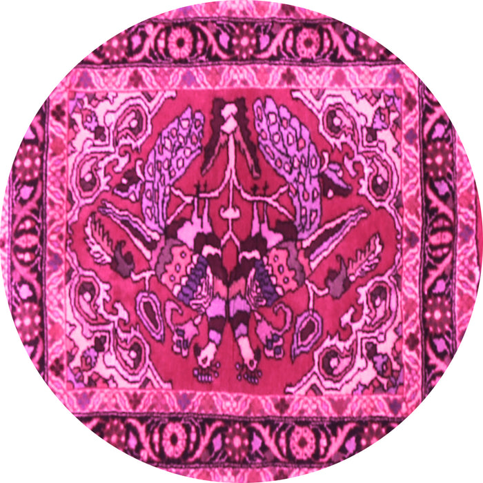 Round Persian Pink Traditional Rug, tr3894pnk