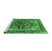 Sideview of Machine Washable Persian Emerald Green Traditional Area Rugs, wshtr3894emgrn