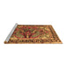 Sideview of Machine Washable Persian Brown Traditional Rug, wshtr3894brn