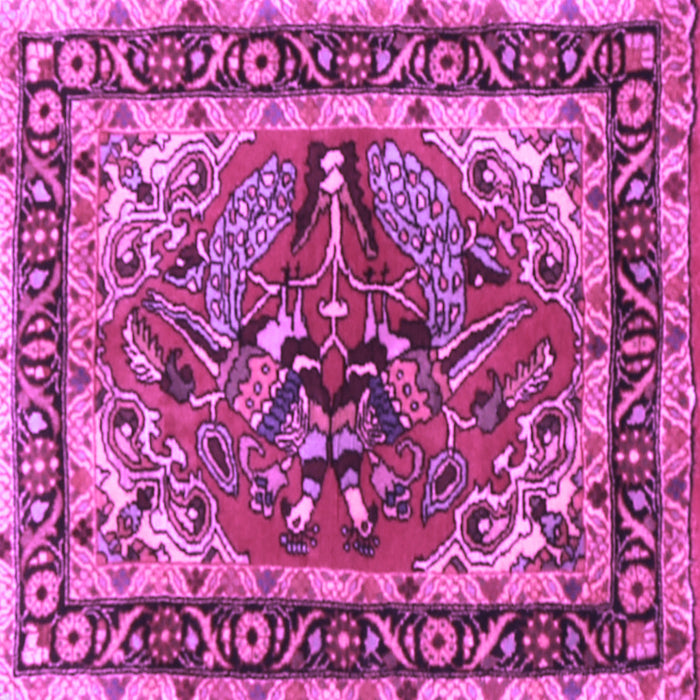 Square Machine Washable Persian Purple Traditional Area Rugs, wshtr3894pur