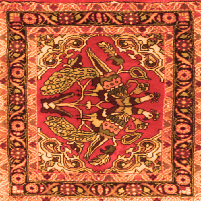 Serging Thickness of Persian Orange Traditional Rug, tr3894org