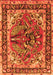 Serging Thickness of Machine Washable Persian Orange Traditional Area Rugs, wshtr3894org