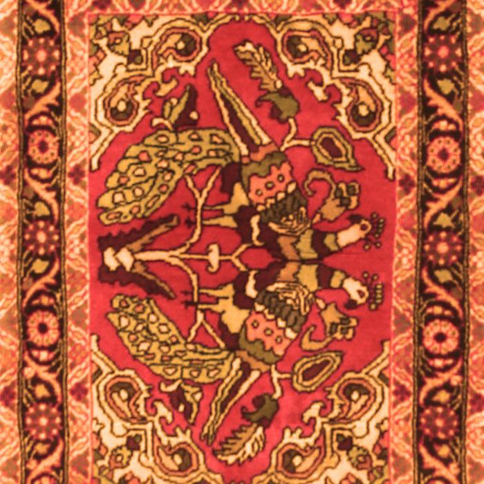 Serging Thickness of Machine Washable Persian Orange Traditional Area Rugs, wshtr3894org