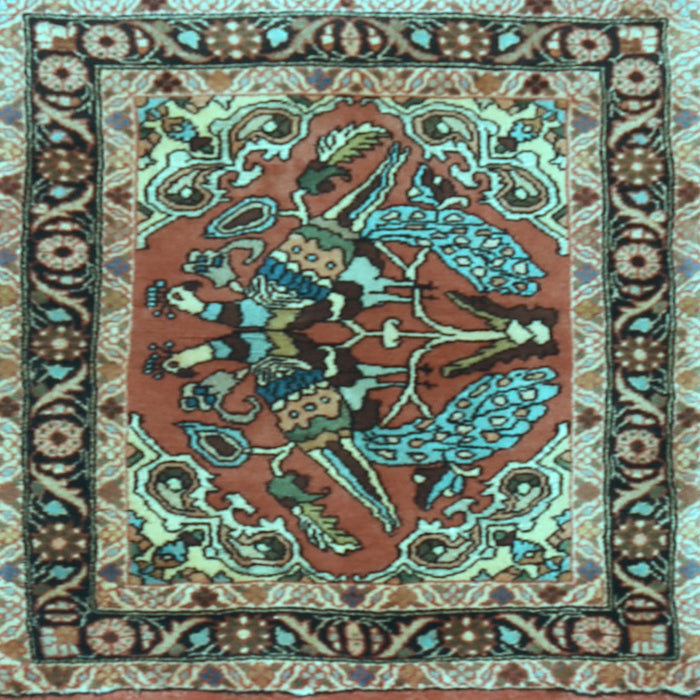 Square Persian Light Blue Traditional Rug, tr3894lblu