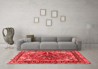 Machine Washable Persian Red Traditional Rug, wshtr3894red