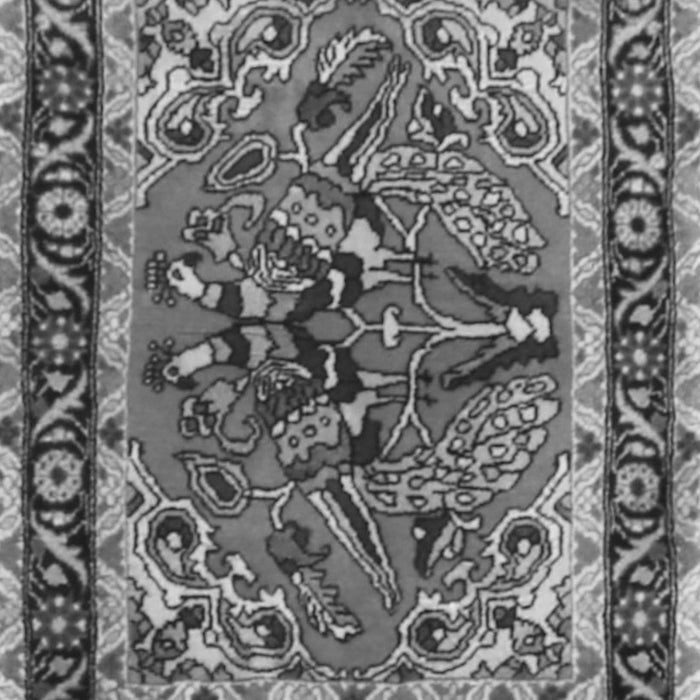 Serging Thickness of Machine Washable Persian Gray Traditional Rug, wshtr3894gry