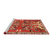 Sideview of Machine Washable Traditional Red Rug, wshtr3895