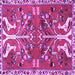 Square Machine Washable Persian Purple Traditional Area Rugs, wshtr3895pur