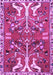 Machine Washable Persian Purple Traditional Area Rugs, wshtr3895pur