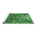 Sideview of Machine Washable Persian Emerald Green Traditional Area Rugs, wshtr3895emgrn